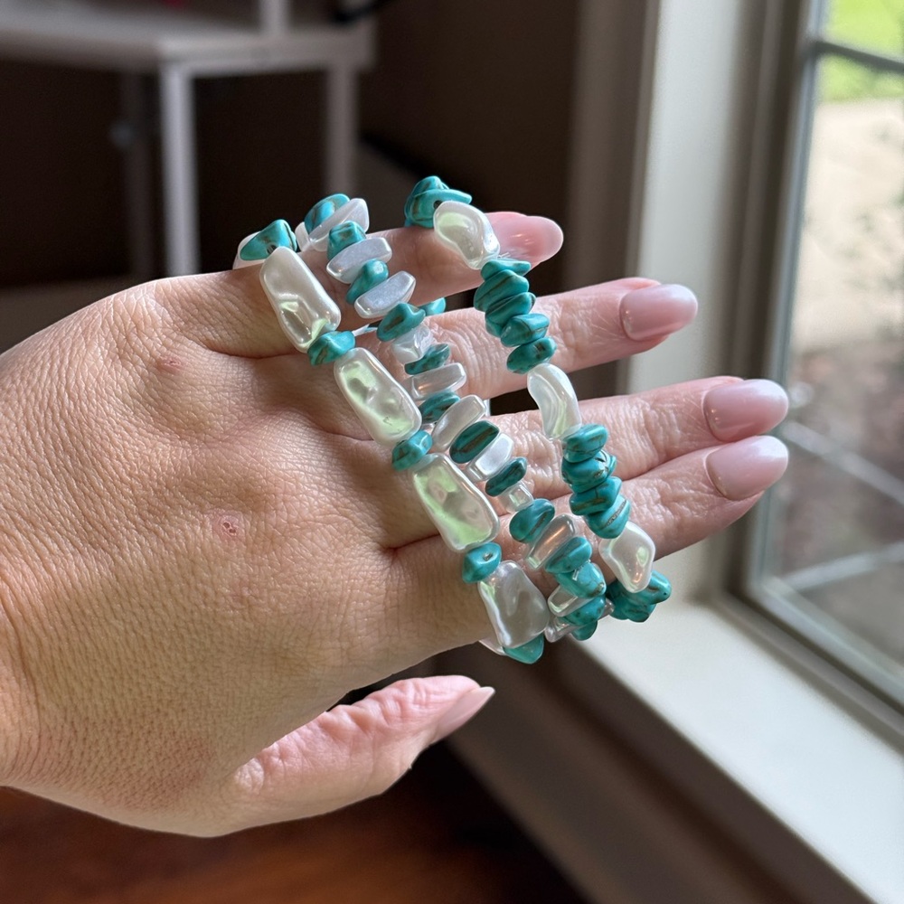Park Lane Turquoise & Pearl Bracelet Set